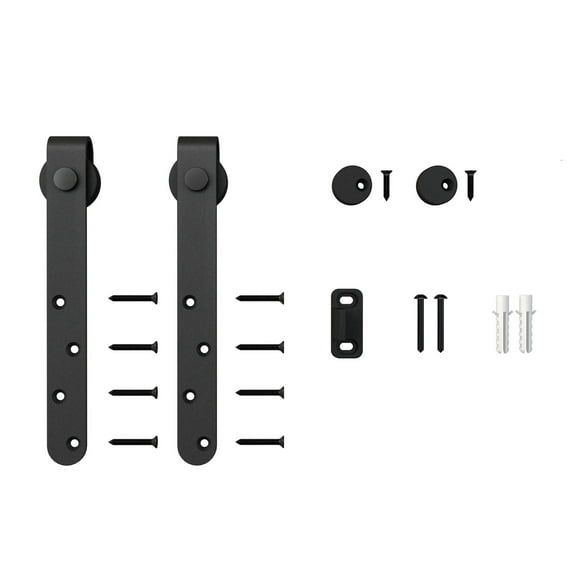 Architectural Products by Outwater 6.5 Ft Barn Door Espresso Solid Steel Sliding Rolling Barn Door Hardware Kit for Single Wood Doors with Routed Floor Guide Architectural Products by Outwater 6.5 Ft Barn Door Espresso Solid Steel Sliding Rolling Barn Door Hardware Kit for Single Wood Doors with Routed Floor Guide